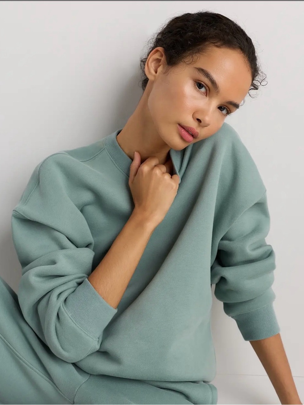 Everyday Fleece Crew Quince in Coastal Sage XS Rare Color So Soft! NWT